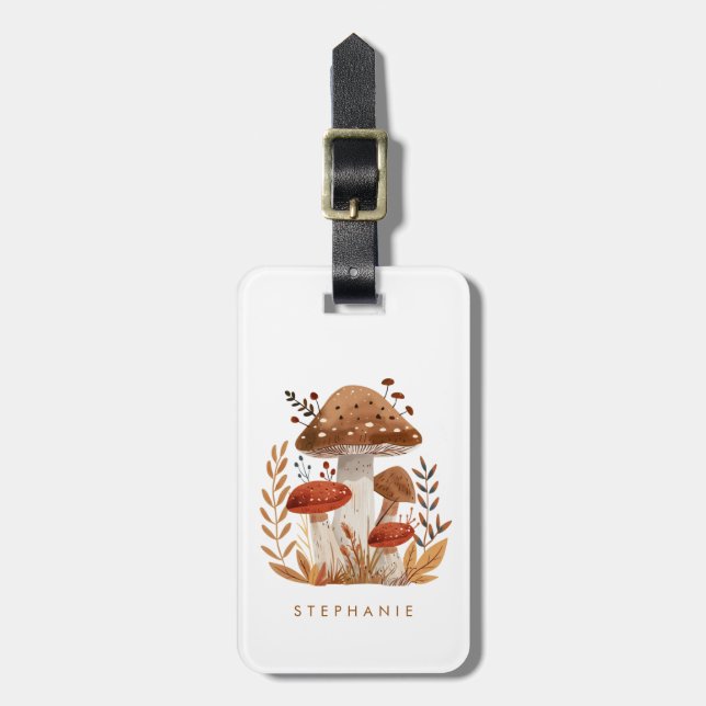 Mushroom Luggage Tag (Front Vertical)