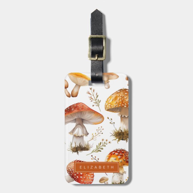 Mushroom Luggage Tags (Front Vertical)