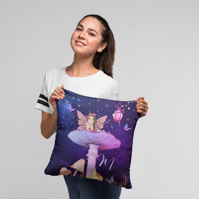 Mushroom Magic Fairy Enchanted Cute Decor Throw Pillow (Creator Uploaded)