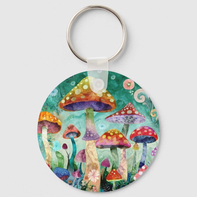 Mushroom Magical Forest  Keychain (Front)
