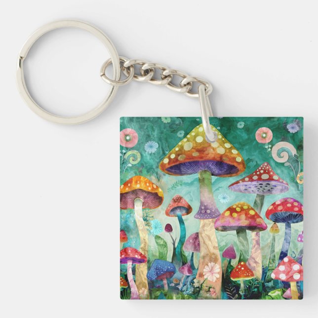 Mushroom Magical Forest  Keychain (Front)