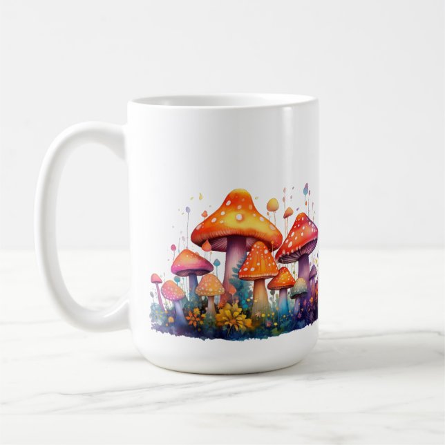 Mushroom Meadow Personalized  Coffee Mug (Left)