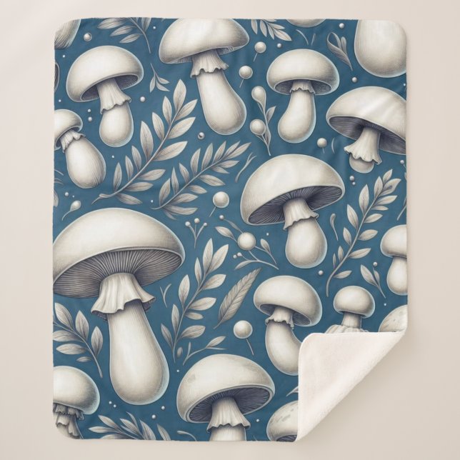 Mushroom Meadow Sherpa Blanket (Front)