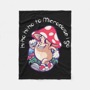 Mushroom Microdosing Mental Health Awareness  Fleece Blanket