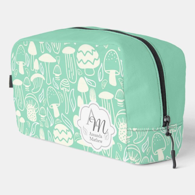 Mushroom Monogram Aqua Dopp Kit (Right Corner)