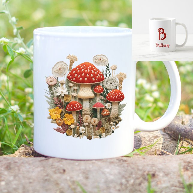 Mushroom Monogram Coffee Mug (Creator Uploaded)