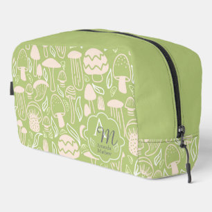 Mushroom Monogram Green Dopp Kit