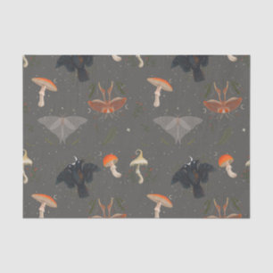 Mushroom Moth Butterfly Pattern Tissue Paper