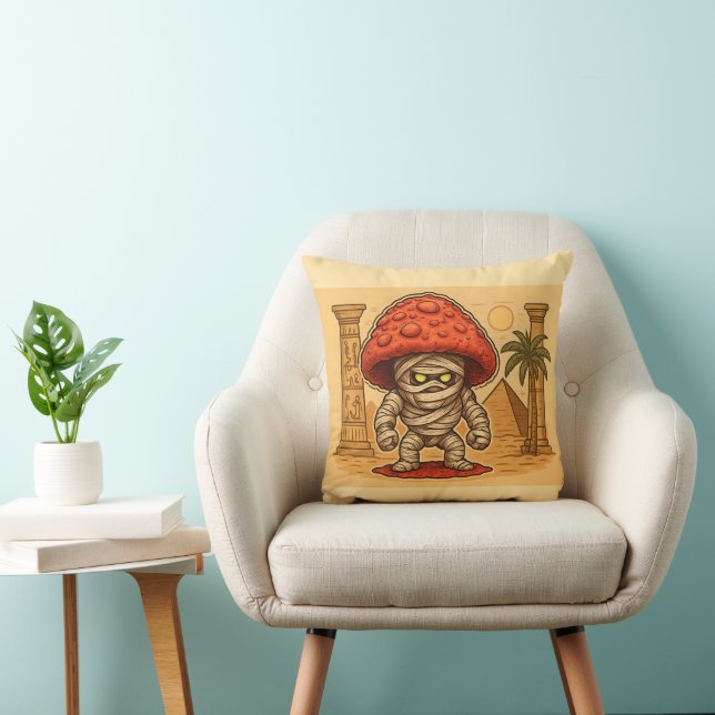Mushroom Mummy of the Dune Tombs Throw Pillow (Chair)
