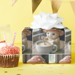 Mushroom Munchkin Stirring Morning Coffee Wrapping Paper