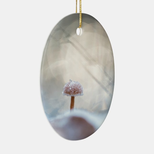 Mushroom Nature Photo Ceramic Ornament (Right)