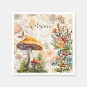 Mushroom Nature Theme Shower Napkins