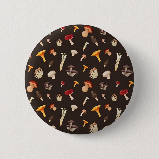 Mushroom pattern 2 inch round button (Front)