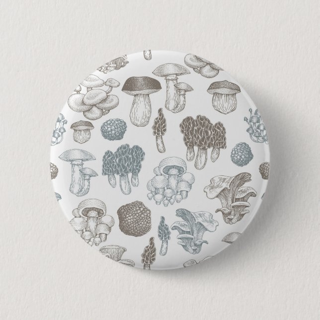 Mushroom pattern 2 inch round button (Front)