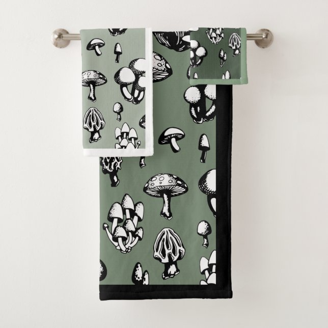Mushroom Pattern Bath Towel Set (Insitu)