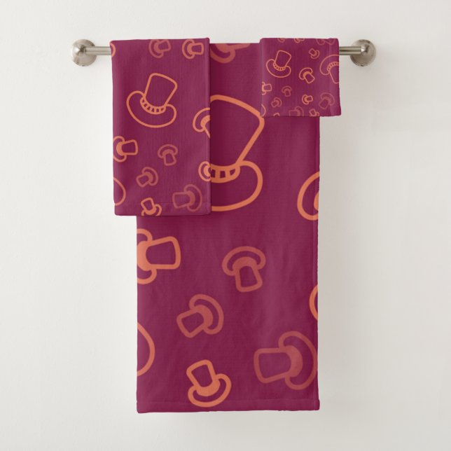 Mushroom pattern bath towel set (Insitu)