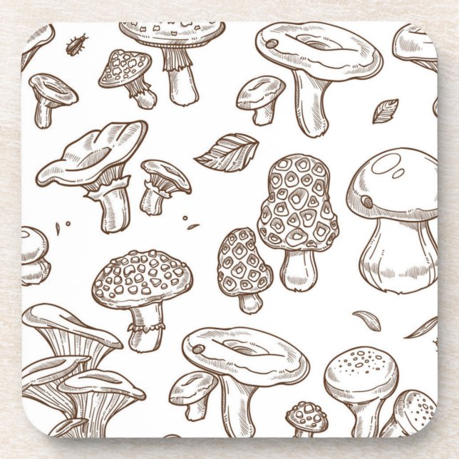 Mushroom pattern coaster (Front)