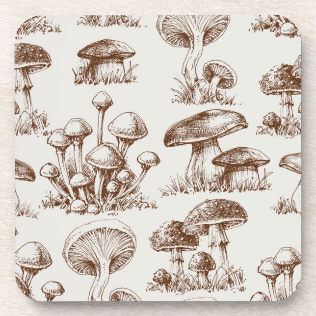 Mushroom pattern coaster (Front)