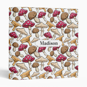 Mushroom Pattern custom name binders