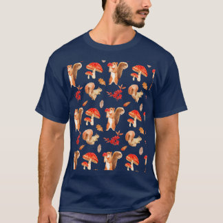 Mushroom Pattern Cute  Aesthetic Mycology Fungi Fo T-Shirt