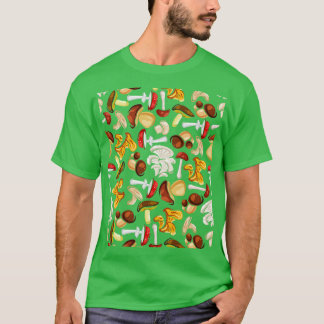 Mushroom Pattern Cute Aesthetic Mycology Fungi Fo T-Shirt