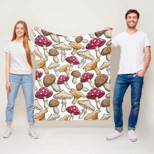 Mushroom Pattern fleece blankets