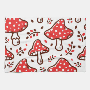 Mushroom pattern kitchen towel
