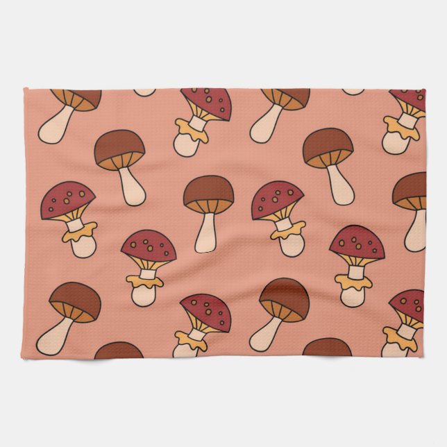 Mushroom pattern kitchen towel (Horizontal)