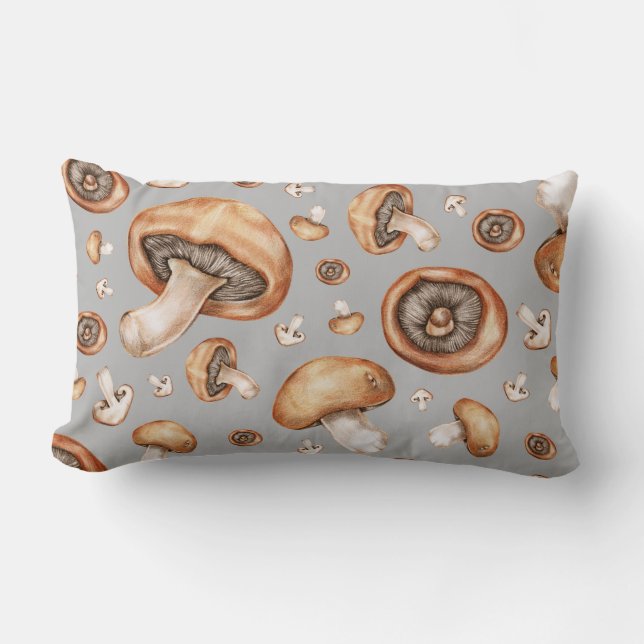 Mushroom Pattern Lumbar Pillow (Front)