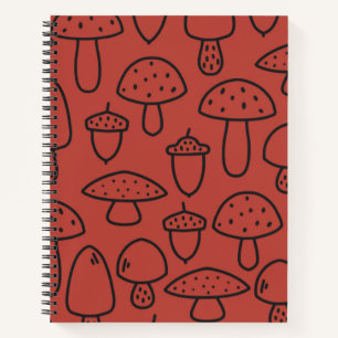 Mushroom pattern notebook
