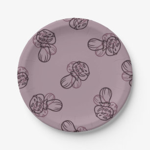 Mushroom pattern paper plate