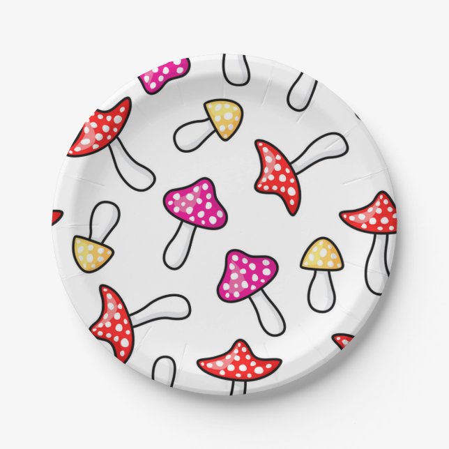Mushroom pattern paper plate (Front)