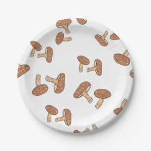 Mushroom pattern paper plate