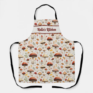 Mushroom Pattern Personalized All-Over Print Apron