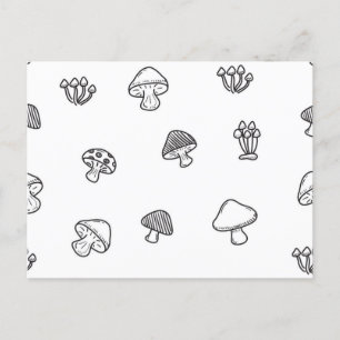Mushroom pattern postcard