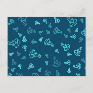 Mushroom pattern postcard