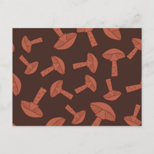 Mushroom pattern postcard
