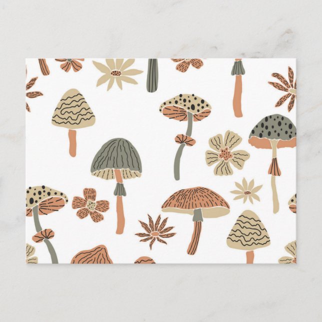 Mushroom pattern postcard (Front)