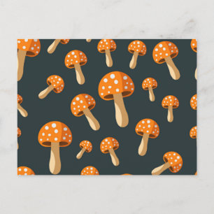 Mushroom pattern postcard