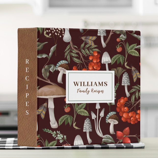Mushroom Pattern Recipe Cookbook Binder (Creator Uploaded)