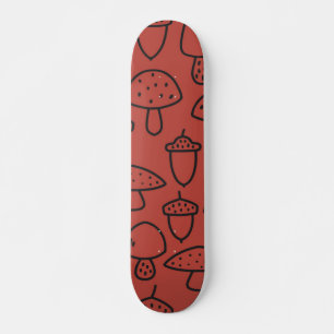 Mushroom pattern skateboard