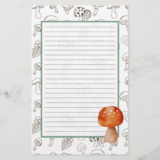 Mushroom Pattern Stationery (Front)
