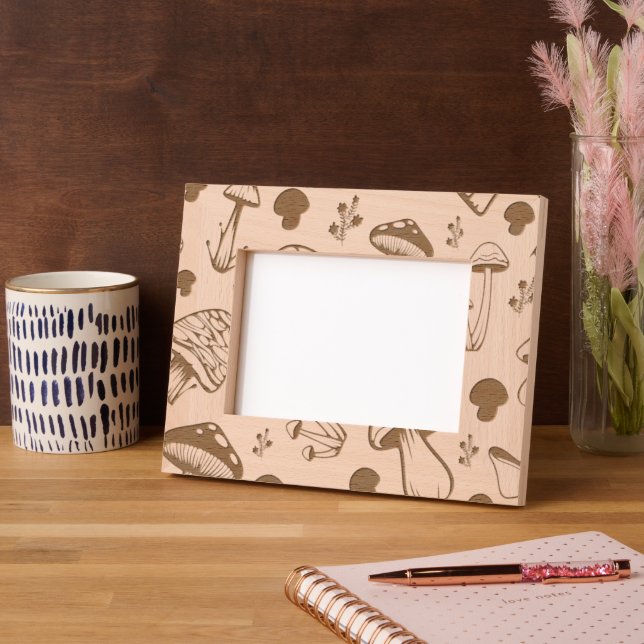 Mushroom Pattern Wooden Picture Frame (Left)