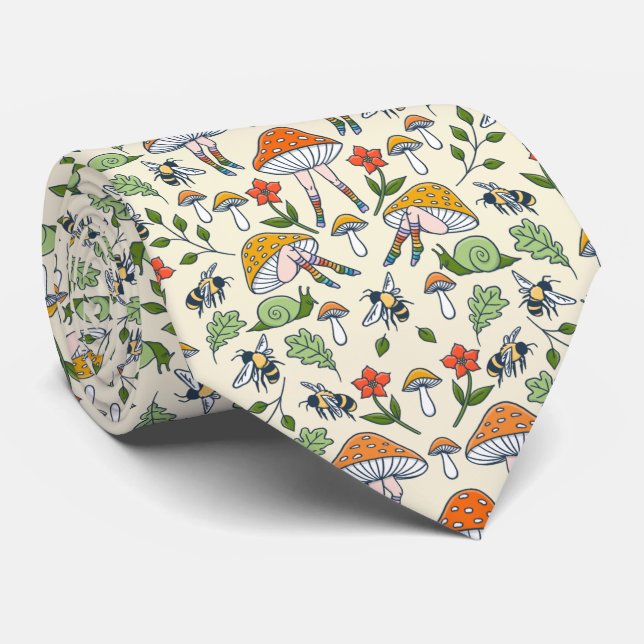 Mushroom People Tie (Rolled)