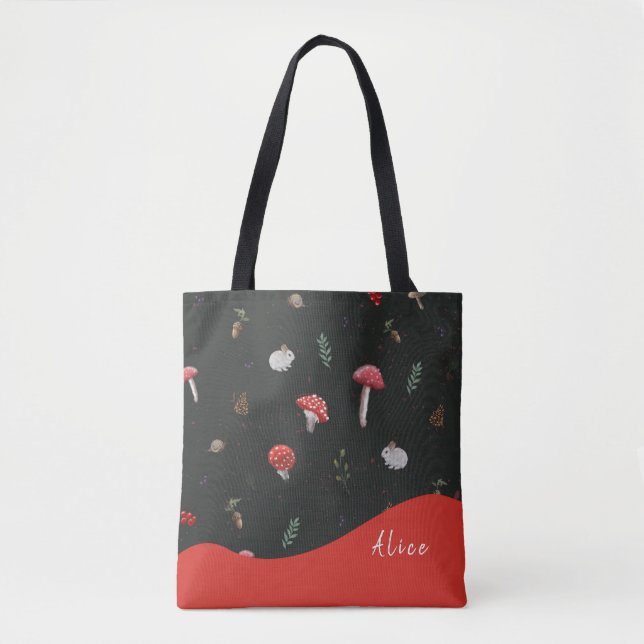 Mushroom personalized or not tote bag (Front)