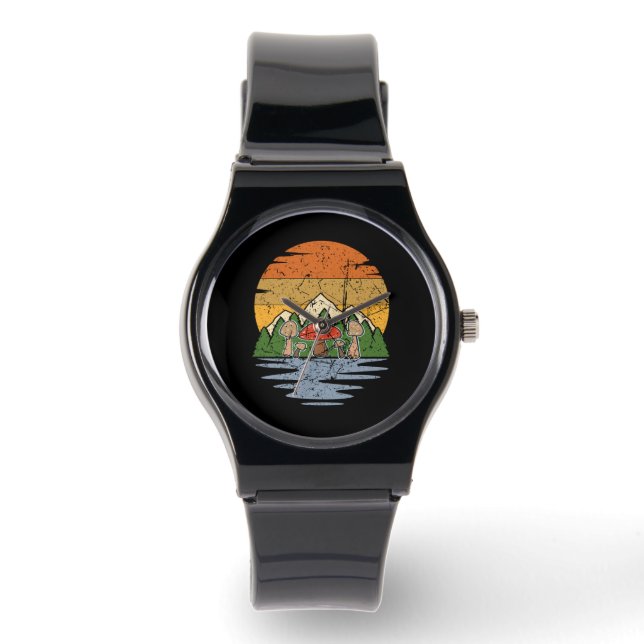 Mushroom Picking Retro Watch (Front)