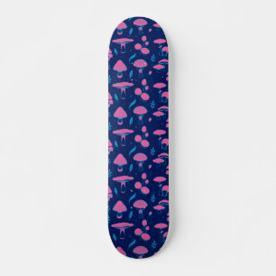 Mushroom pink and blue skateboard