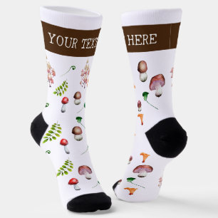 Mushroom Plants Goblincore Cottagecore Socks