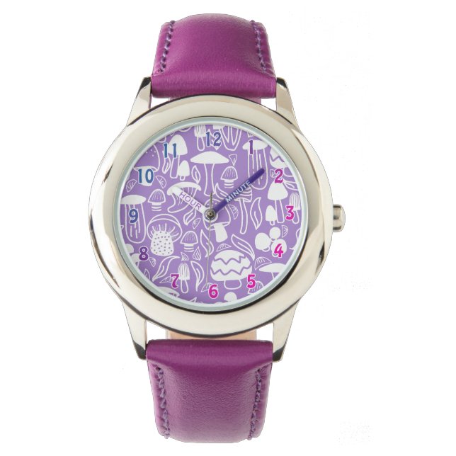 Mushroom Purple Girl  Watch (Front)