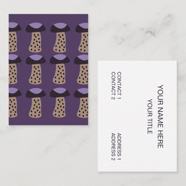 Mushroom Purple Mushroom Business Card (Front/Back)